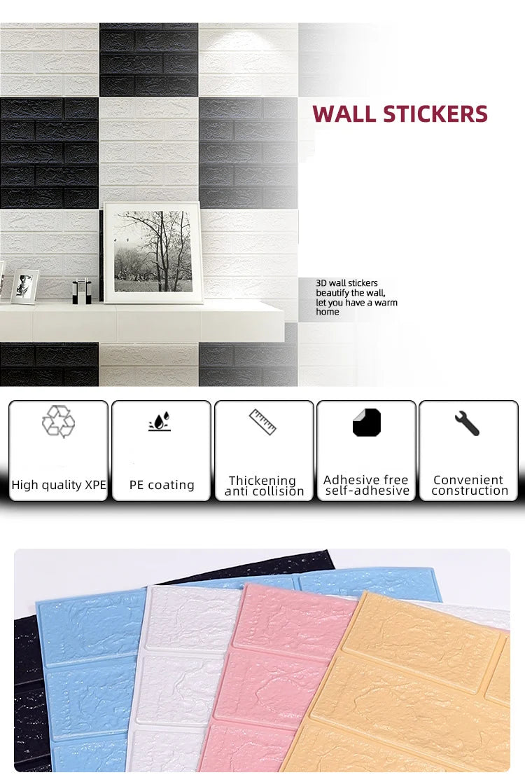 1-30Pcs 35x30cm Wall Panels Stickers Wallpaper Background Decoration Bedroom for Living Room DIY 3D Waterproof Kitchen Home