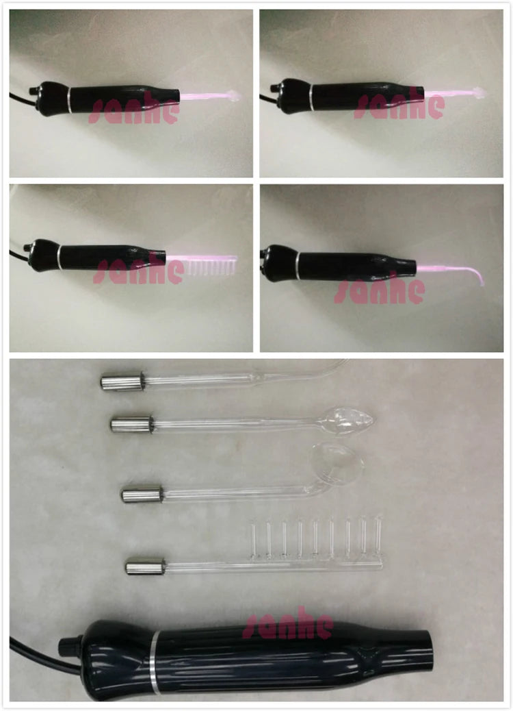 High Frequency Facial Machine Acne Spot Remover Electrotherapy Glass Tube Wand Big Power 30W