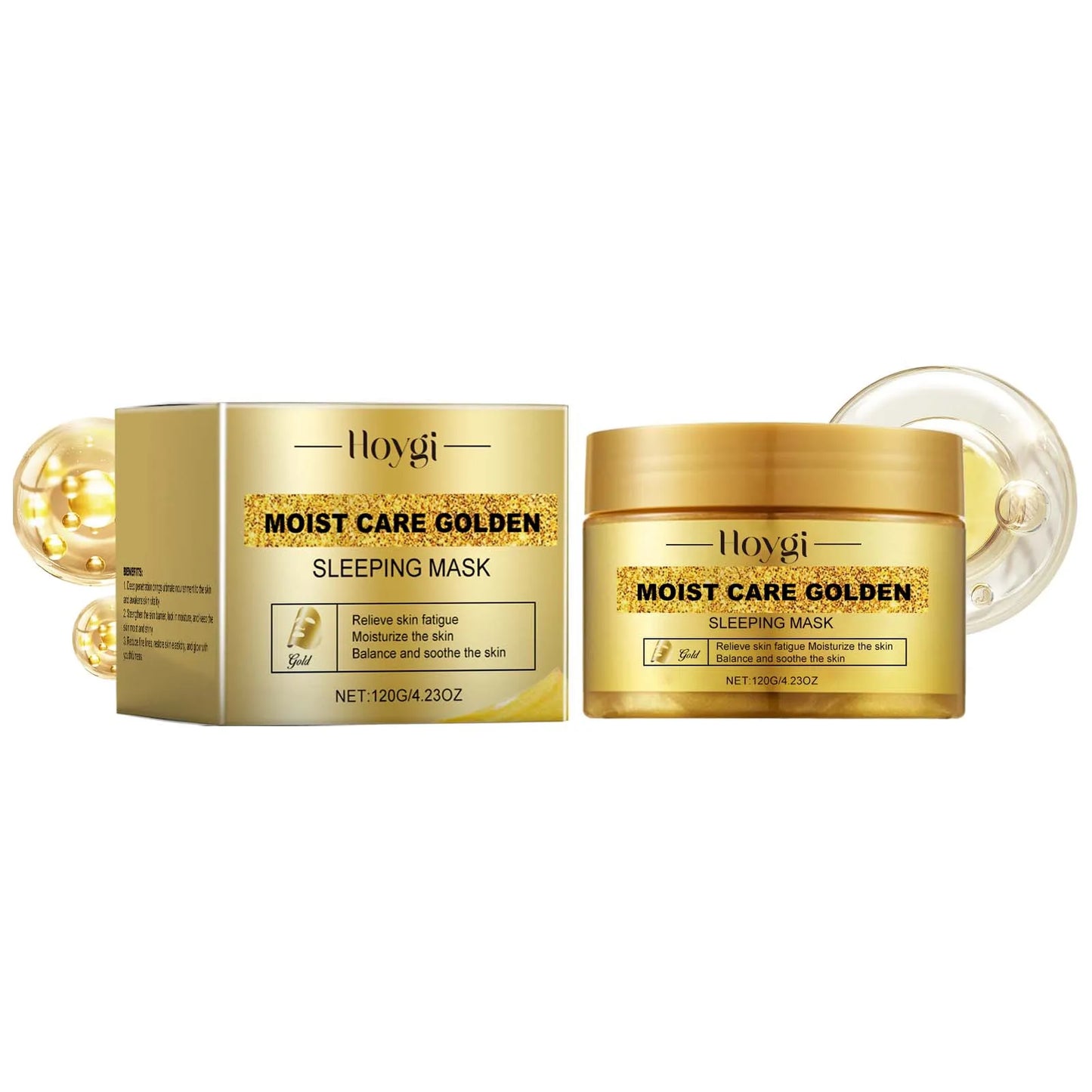 Gold Sleeping Masks Moisturizing Shrinkage Pore Lift Firm Fade Fine Lines Niacinamide Brightening Facial Skin Facial Masks
