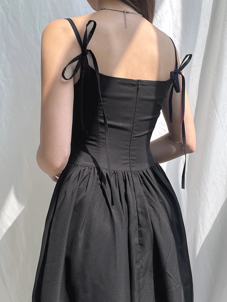 Darlingaga Gothic Grunge Corset Strap Long Dress Summer Lace Patchwork Dark Academia Party Female Dress Maxi Fashion Vintage Y2K