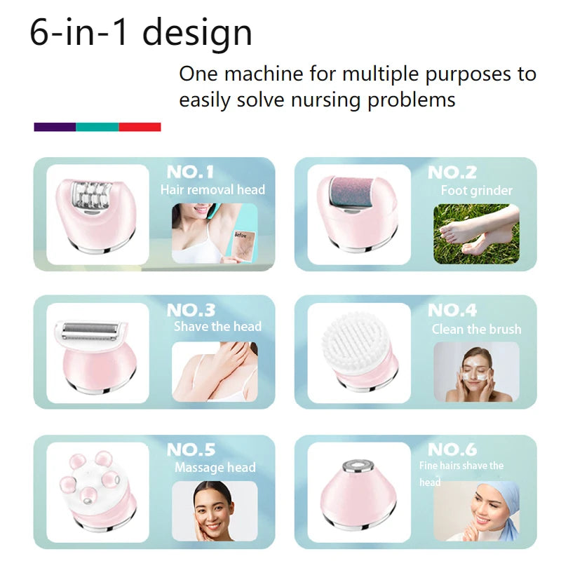 Original VGR Electric Women Epilator Female Shaver Leg Body Hair Removal Lip Chin Depilatory Lady Bikini Trimmer Facial Hair Re