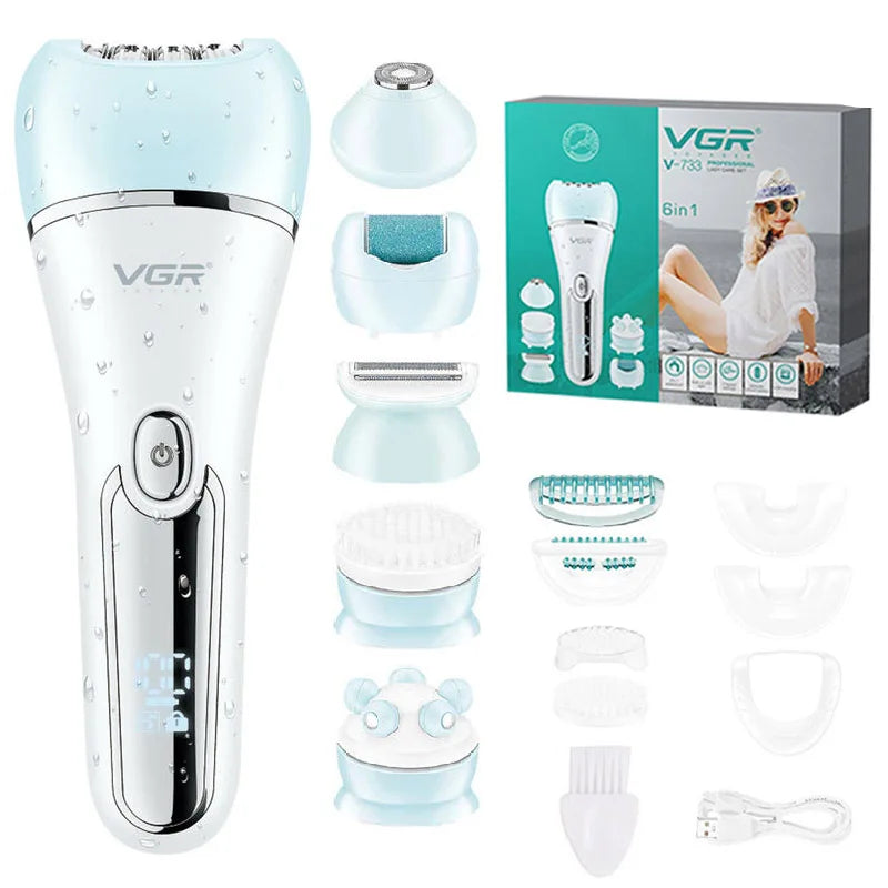 Original VGR Electric Women Epilator Female Shaver Leg Body Hair Removal Lip Chin Depilatory Lady Bikini Trimmer Facial Hair Re