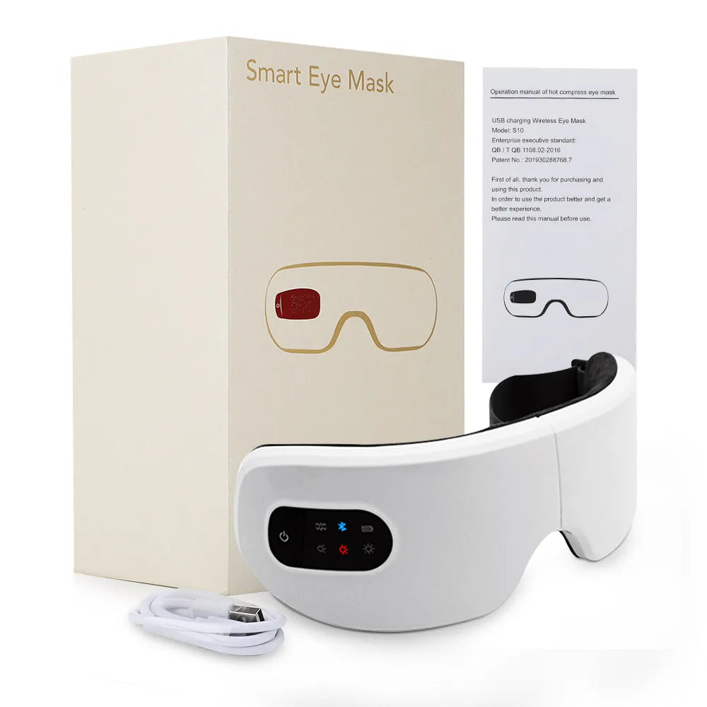 Electric Eye Massager Hot Compress Vibration Massage Bluetooth Music Relief Stress Fatigue Relax Foldable Eye Care Smart Glasses