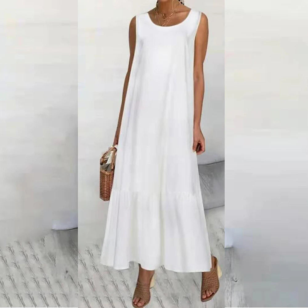 3XL 4XL 5XL Plus Size Cotton Linen Women Dress 2024 Summer Korean Oversized Casual Shirt Long Dress Large Size Female Clothing