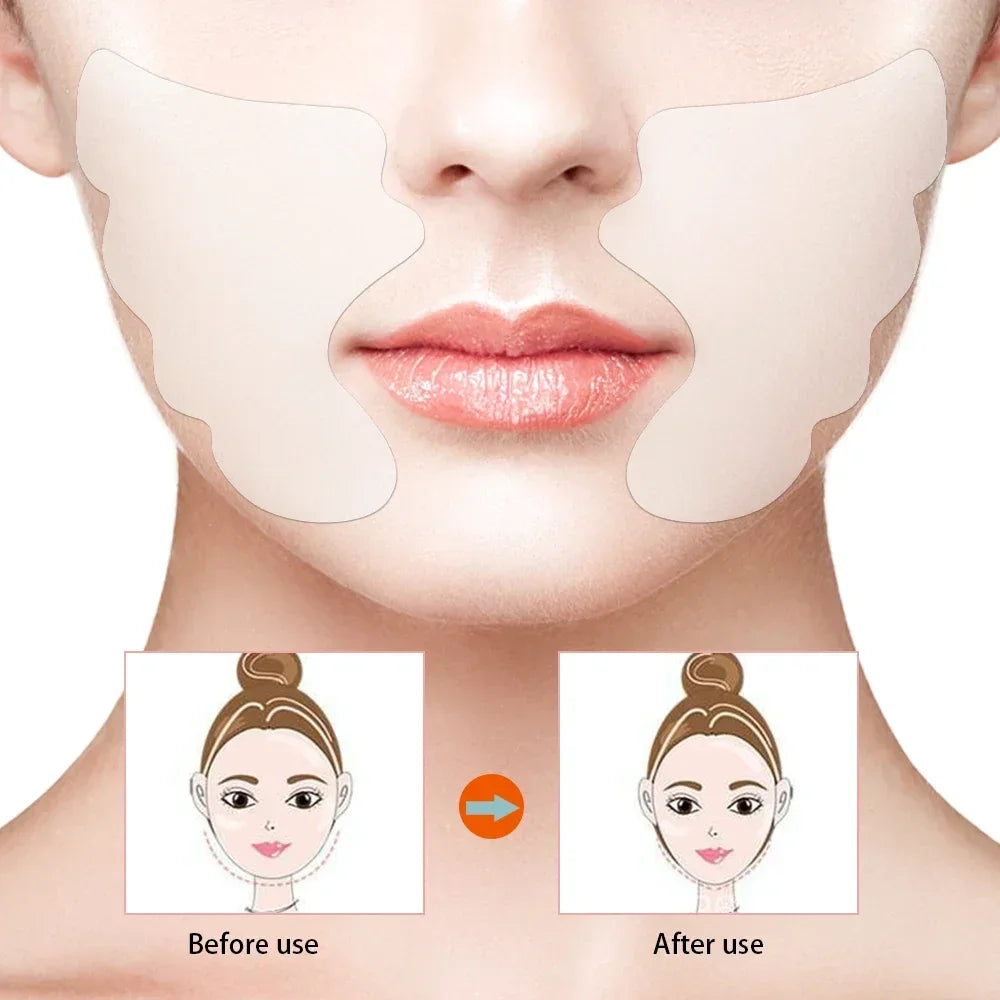 Reusable Silicone Wrinkle Removal Sticker Facial Lifting Strips Set Forehead Neck Line Remover Eye Patches Anti Aging Skin Pads