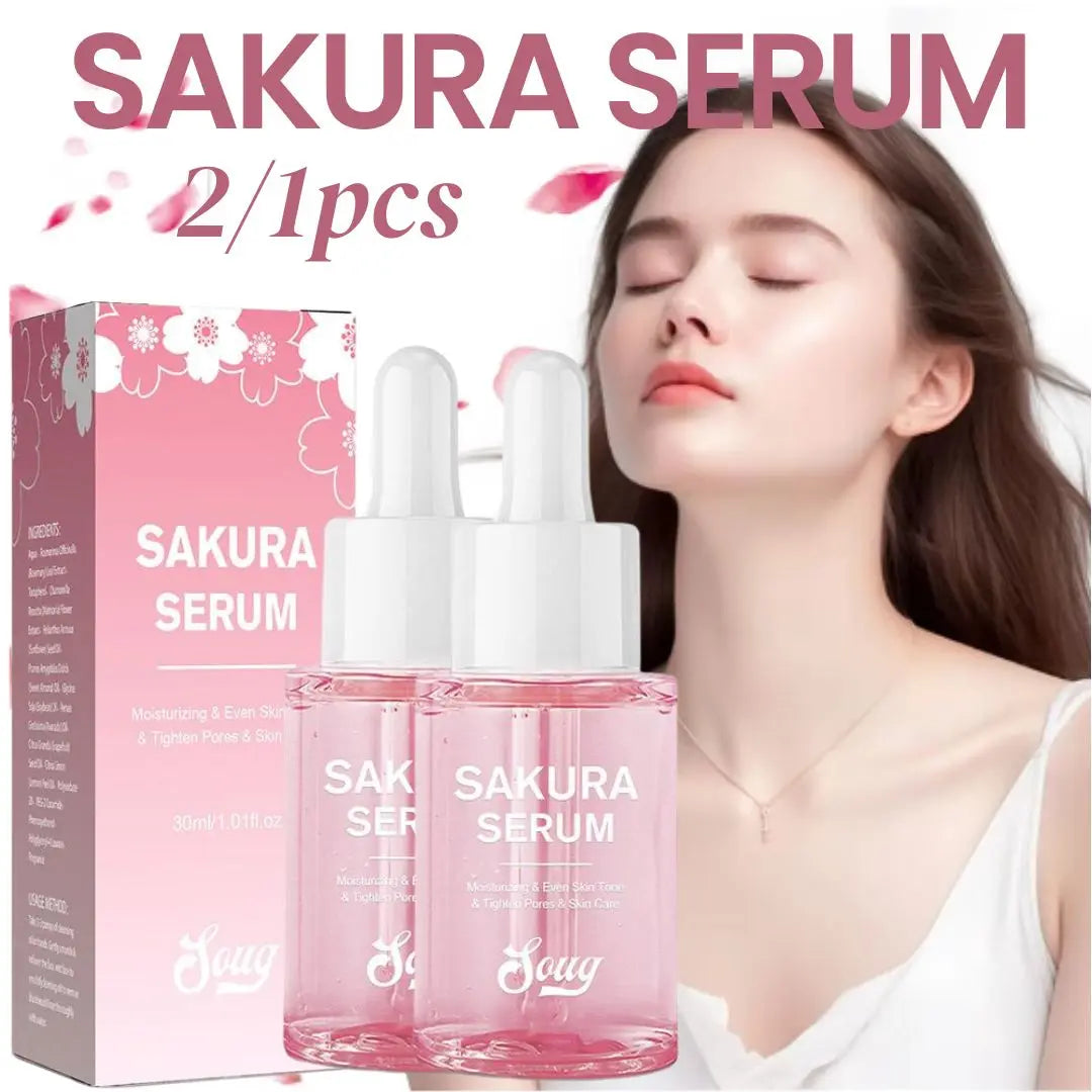 Niacinamide Sakura Serum Face Essence Deep Cleansing Moisturizing Dry Skin Shrink Pores Beauty Facial Skin Care Products 2/1pcs