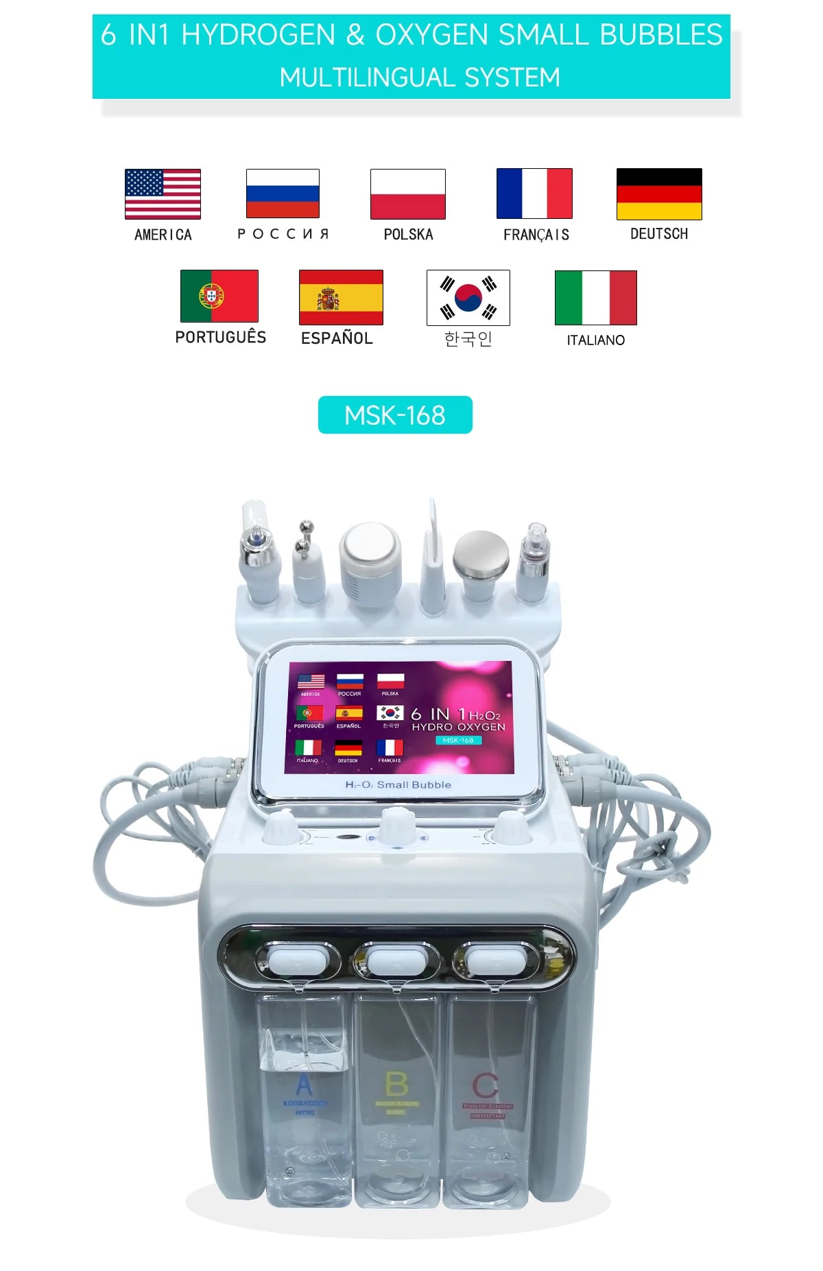 MEISIKANG Dermabrasion Small Bubble Facial Machine Hidrifting Face Cleaning Beauty Device with Trolley