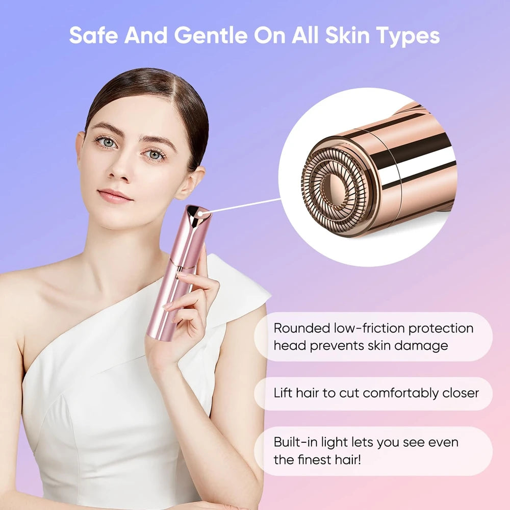 Flawless Facial Electric Eyebrow Trimmer Mini Epilator Lipstick Facial Hair Removal Portable Women Painless Razor Tool