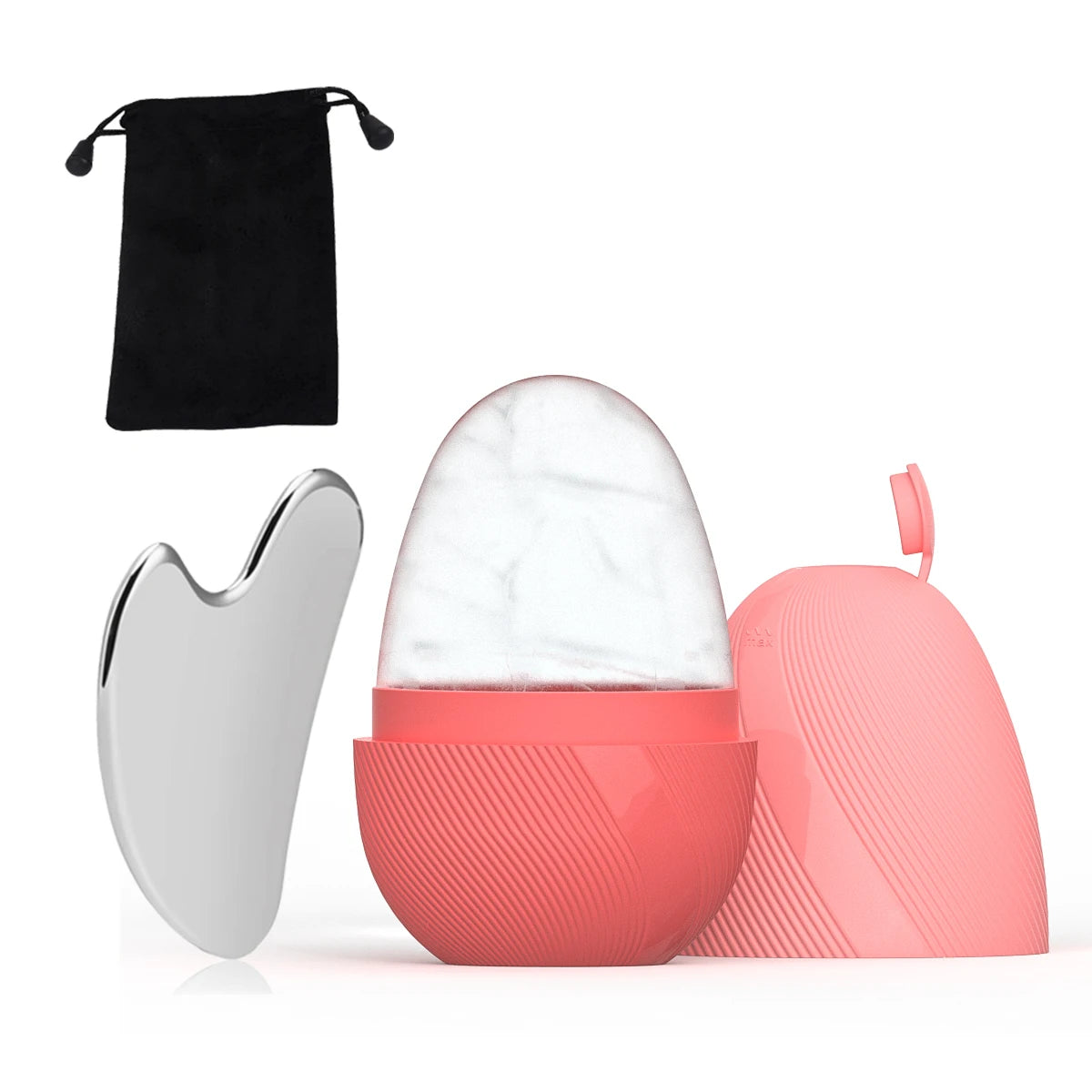 Ice Face Roller & Stainless Steel Gua Sha Tool Set, Facial Massager Ice Roller Skin Care Tool Beauty Set Lifting Contouring Tool