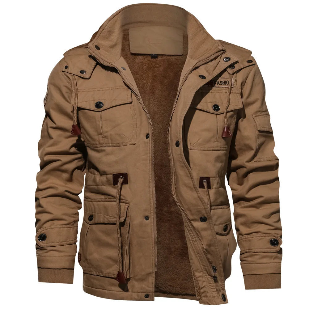 Men's Workwear, Autumn and Winter Thick Cold Resistant Jacket, Men's Casual Warm Loose Zipper Cardigan, Men's Jacket Jacket Jack