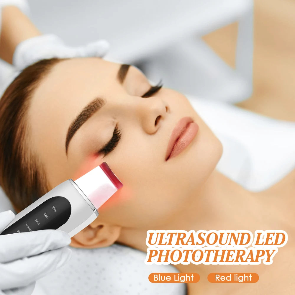 EMS Ultrasonic Cleaner Set Skin Scrubber Face Lifting Spatula Blackhead Remover Shovel Acne Pore Cleaning Facial Skin Care