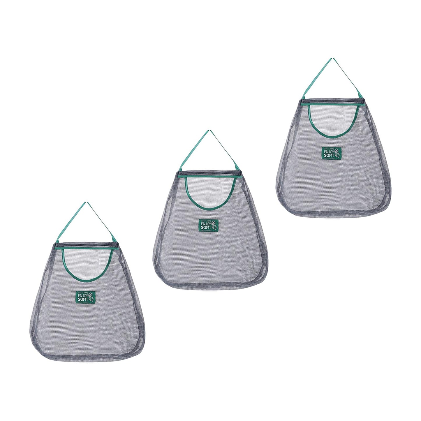 3 Pcs Storag Mesh Bag Breathable Multifunctional Wall Hanging Mesh Grocery Bag for Vegetables fruits Apples Onion Kitchen