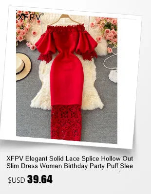 XFPV 2025 Spring New Fashion High-end V-neck Lantern Sleeves High Waist Print Swing Ruffle Edge Chiffon Long Dress Women SM11517