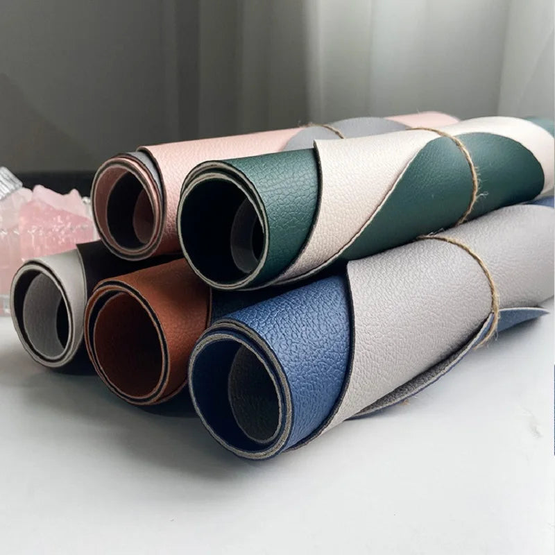 1/4/6PCS Oval Placemat Sets Double-Sided Faux Leather Design Dining Table Mats Waterproof Non-Slip Kitchen Table Placemat Grey