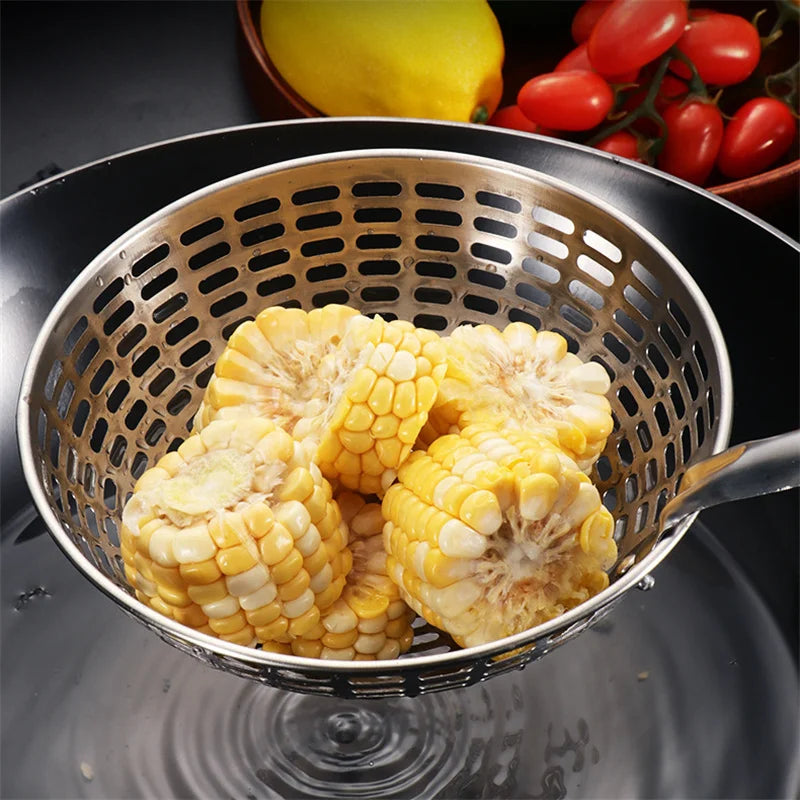Stainless Steel Skimmer Colander Mesh Deep Oil Frying Cooking Noodles Scoop Strainer Kitchen Food Filter Spoon Kitchenware