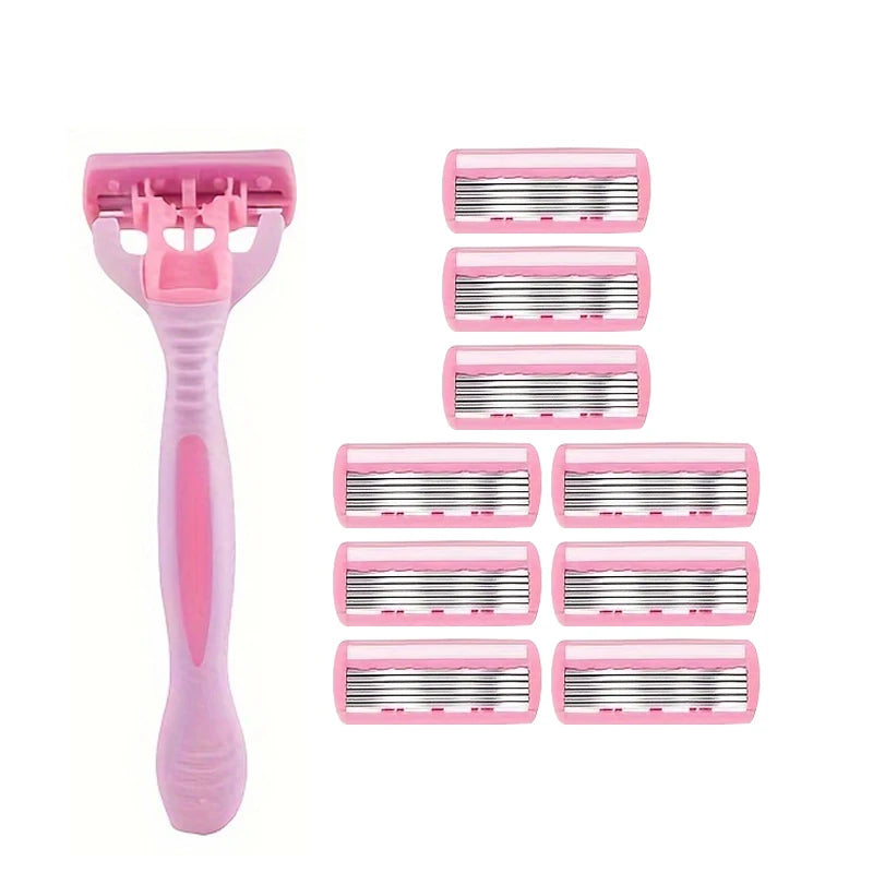 Women's 6-layer safety razor blade for facial/leg/armpit/bikini line beauty hair removal shaver