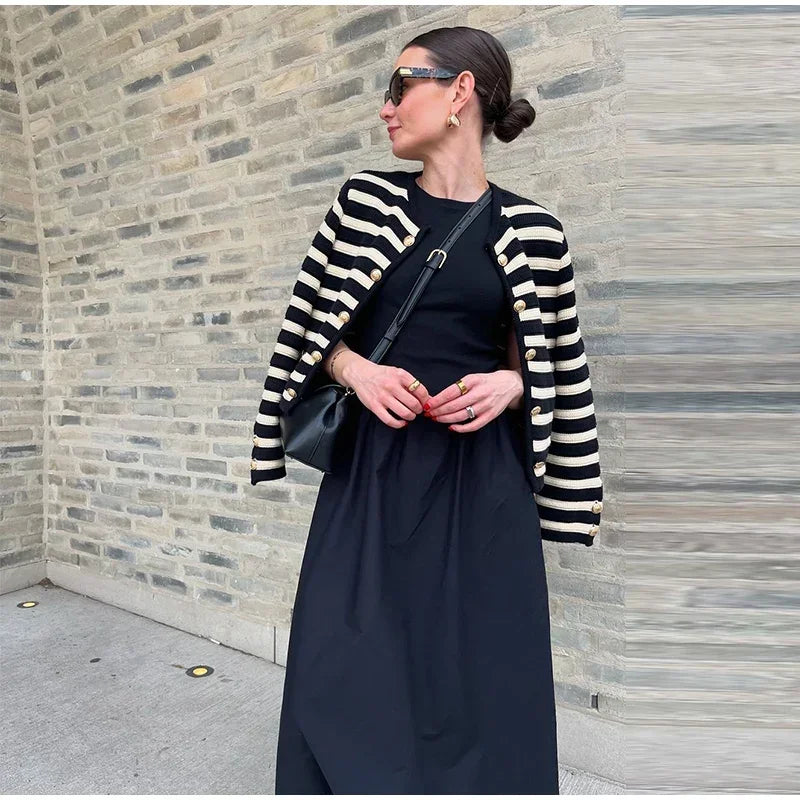 Fashion Patchwork Long Dress For Women Chic O-neck Sleeveless Party Midi Dresses Female Elegant Evening Holiday Lady Vestidos