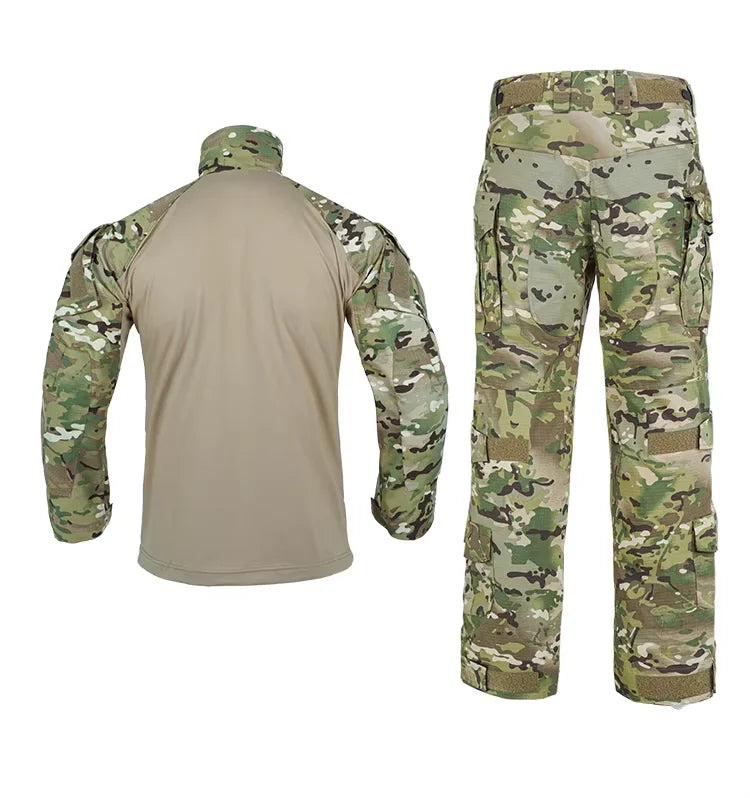 Summer Camouflage Frog Suit Men's Y2K Tactical Outdoor Quick Dry Durable Uniforms G3 Long Sleeve Hunting Training Combat Gear