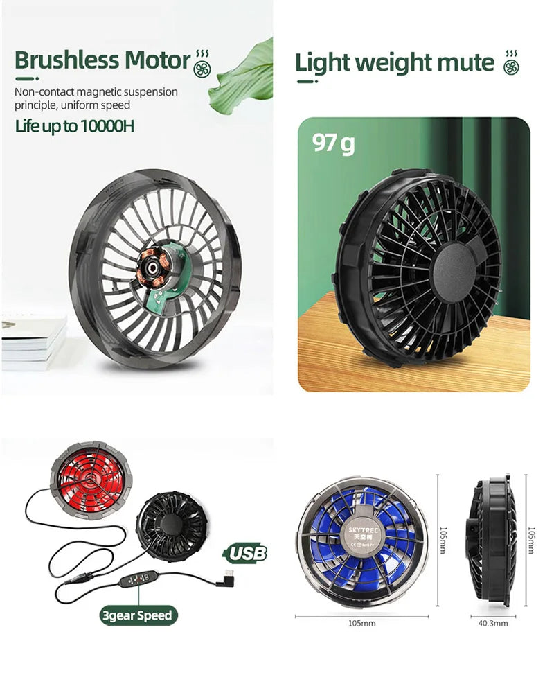 Summer Worker Cooling Vest Men Fan Vest Air Conditioning Clothes Luminous Fan Work Clothes Usb Fan Jacket Body Cooling Clothes