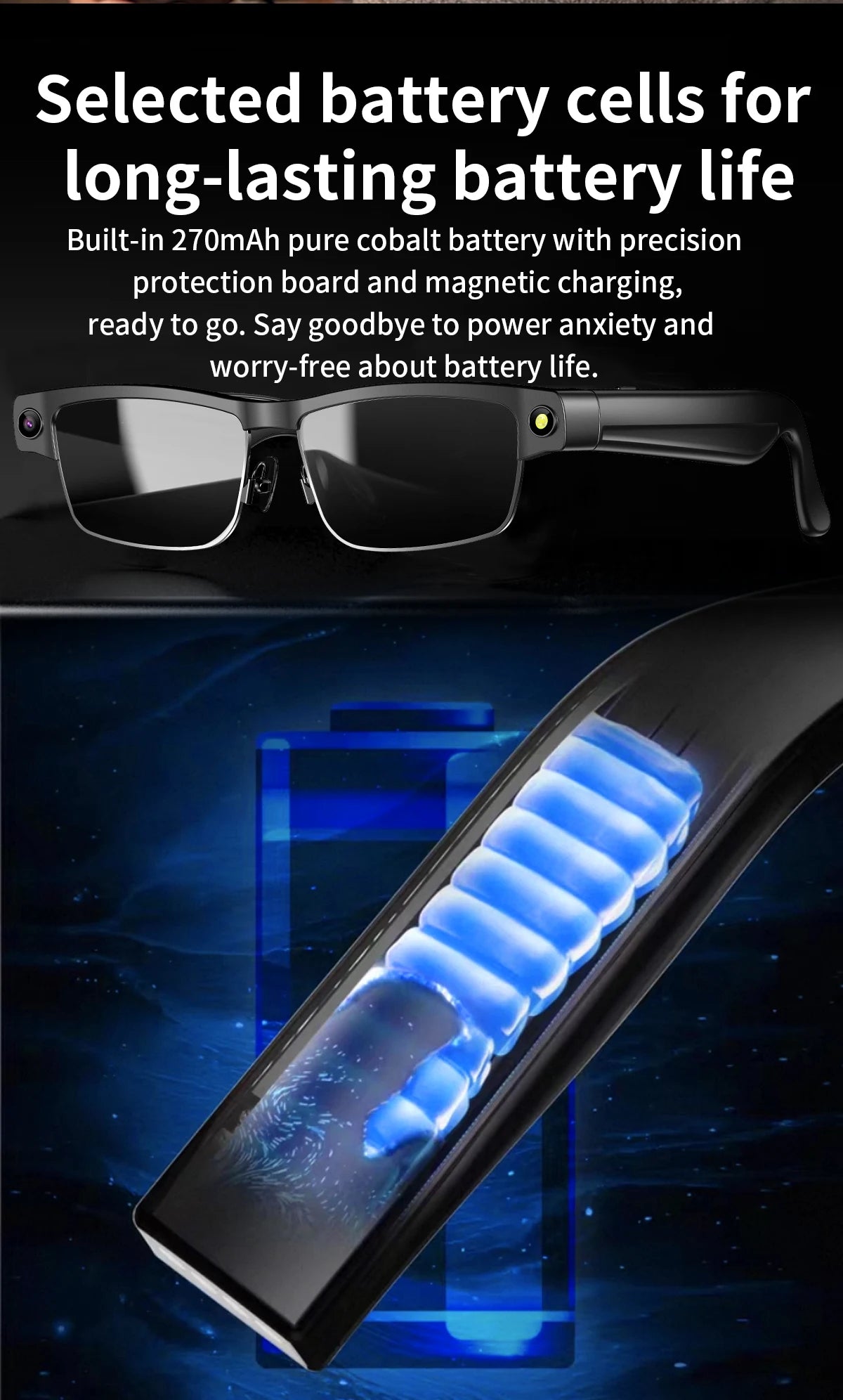Smart AI Glasses With 8MP HD Camera Chat GPT Touch Sport Sunglasses Bluetooth Call Video Music Player Object Recognition