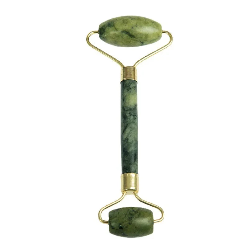 Natural Jade Facial Massager Face-lift Roller Wheel Single Head Jade Roller Facial GuaSha Acupuncture Massage