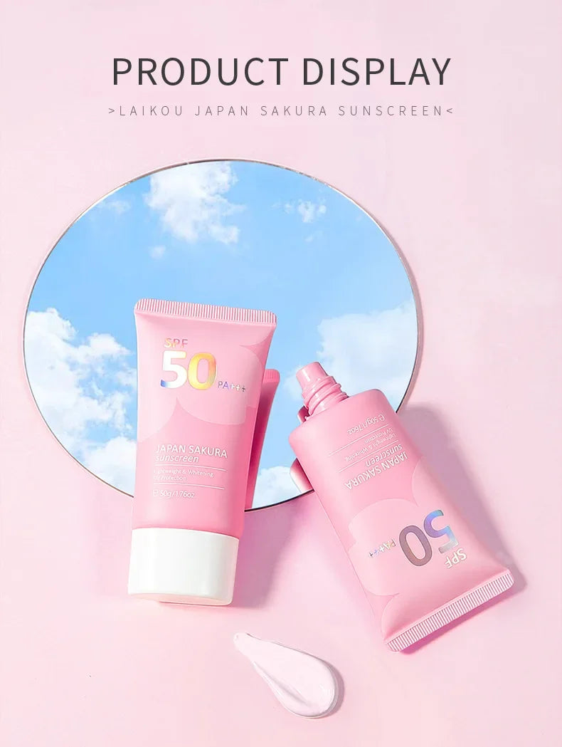 LAIKOU Sakura Sunscreen Spf50 Moisturizer Protector Facial Sun Block Isolation Lotionbloqueador solar faciales