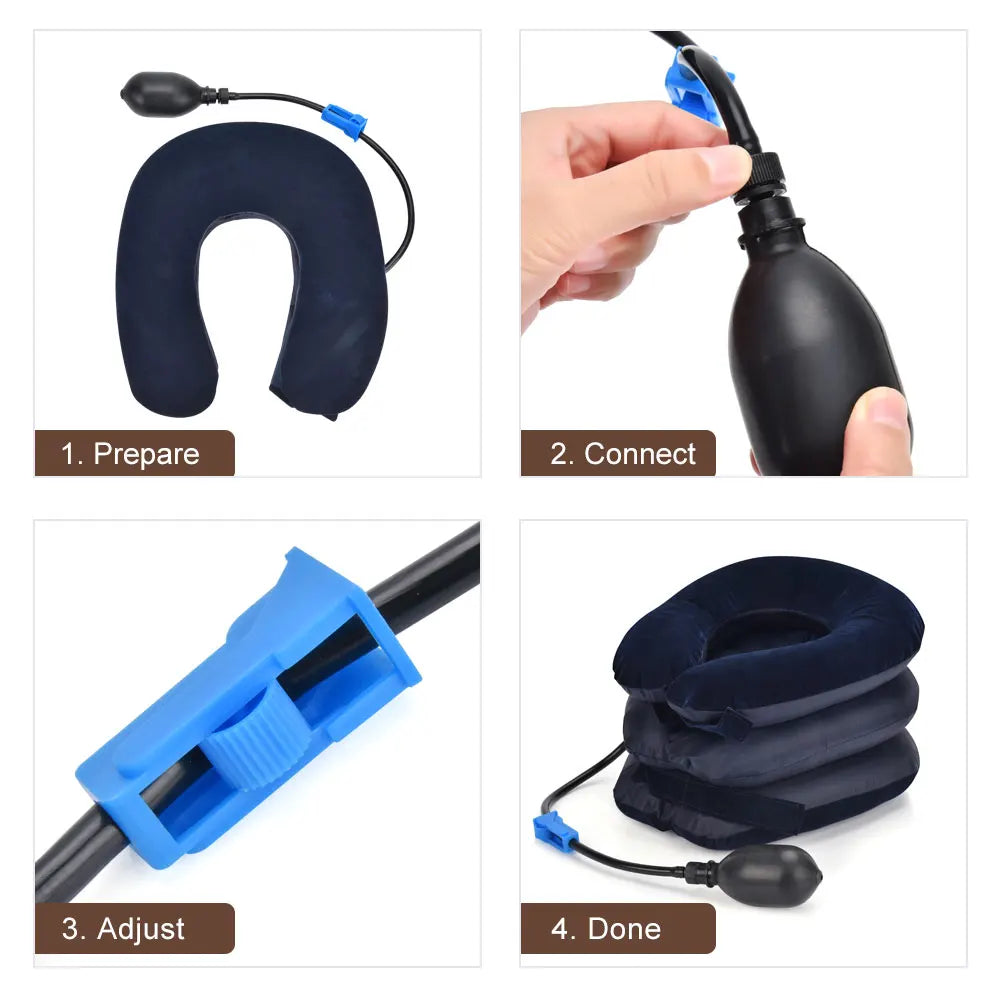 Dropshipping Inflatable Cervical Retractor Neck Massager Air Cervical Traction Neck Stretching Brace Soft Neck Cervical