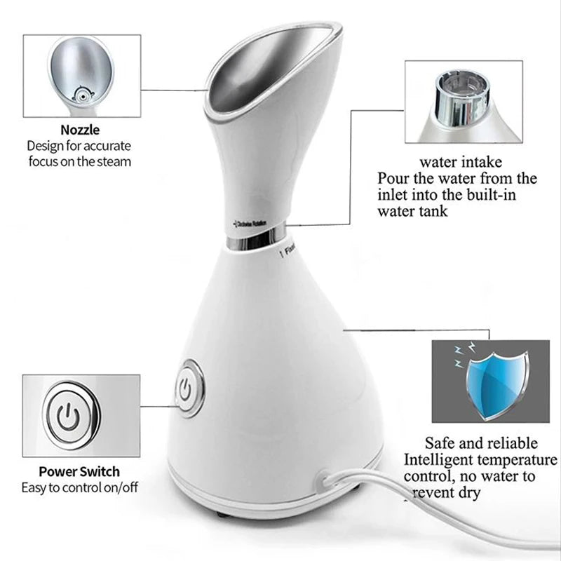 Face Steamer Machine Spa Sprayer Sauna Facial Humidifier Skin Care Facial Vaporizer Vapeur Visage Nebulizador Limpiador Digester