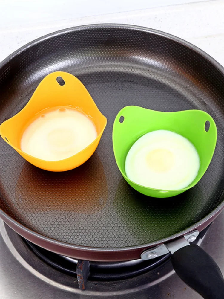 Hifuar 4pcs/set Silicone Egg Poacher Poaching Pods Mold Bowl Rings Cooker Boiler Kitchen Cooking Accessories Pancake Maker