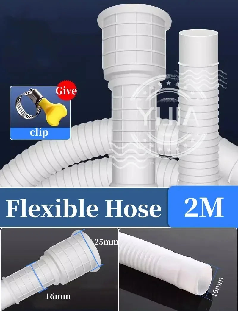 1-4M White Drain Hose Pipe Inlet Hoses Extension Drainpipe Tube for Air Conditioner Washing Maching Kitchen Faucet Accessories