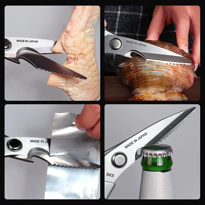 Multifunctional Kitchen Tools Kitchen Scissors Stainless Steal Meat Vegetable Cutting Scissors Chicken Bone Scissor Can Opener