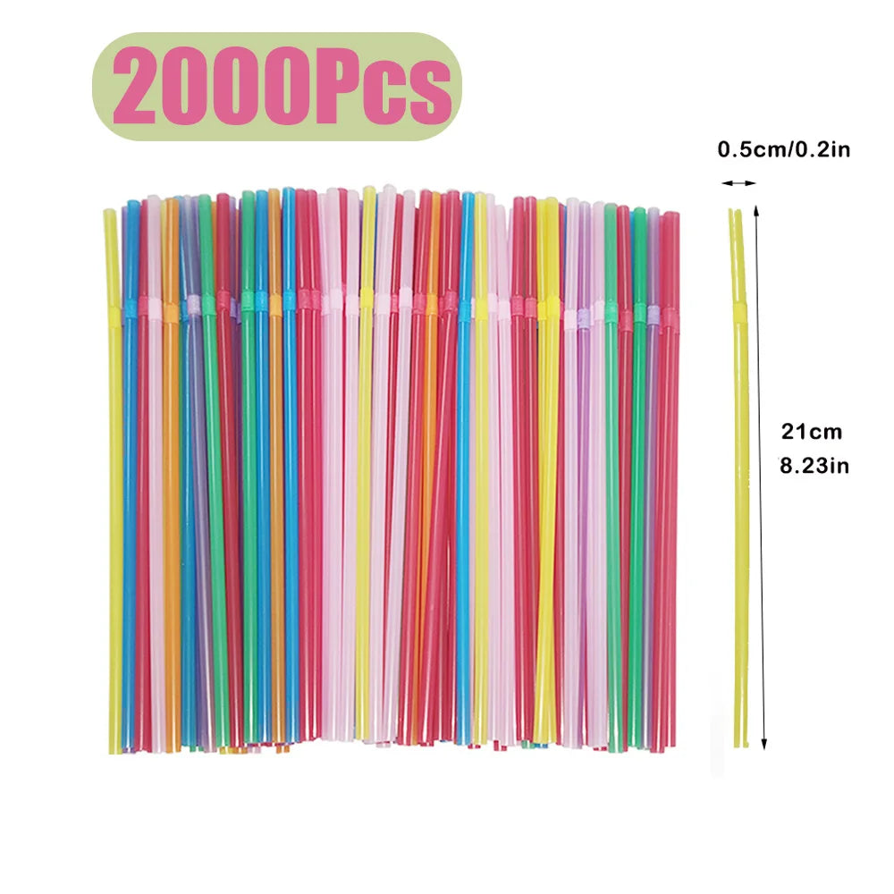 50-3000PCS rietjes Straw Multicolor Drinking Straws Milk Tea Bar Party Home Wedding Kitchen Accessories Beverage Straw Wholesale