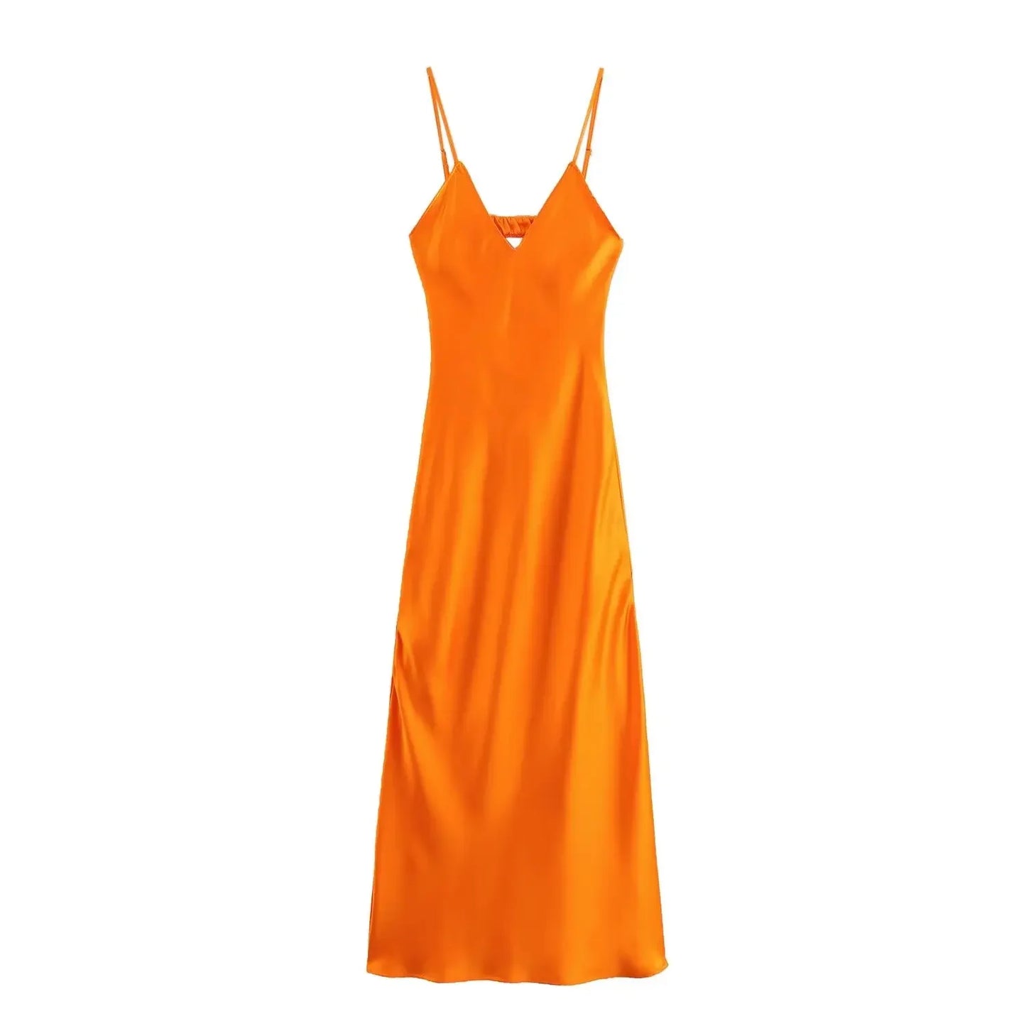 Women Fashion Summer New Sleeveless Underwear Style Backless V-Neck Sling Long Dress Chic Female French Elegance Evening