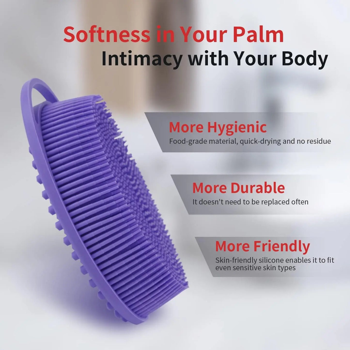 2 in 1 Soft Silicone Body Brush Wash Bath Shower Exfoliating Skin Fit For Baby Bath Shampoo Facial Massage Brush