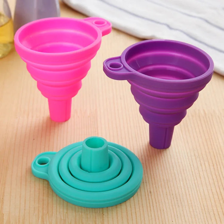 Kitchen Funnel Foldable Silicone Collapsible Funnels for Filling Water Bottle Liquid Transfer Food Grade Kitchen Accessories