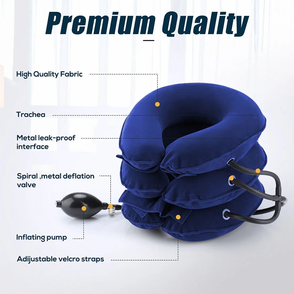 Dropshipping Inflatable Cervical Retractor Neck Massager Air Cervical Traction Neck Stretching Brace Soft Neck Cervical