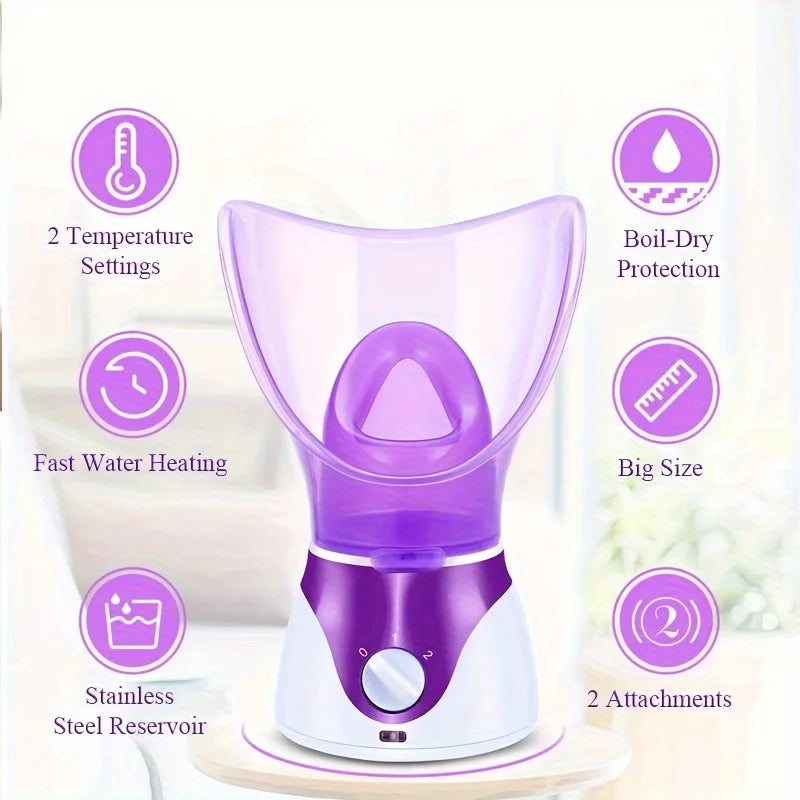 1pc Facial Steamer Skin Moisturizing Face SPA Heating Sprayer Pores Cleansing Deep Hydration Control Oil Pore Cleaner Home