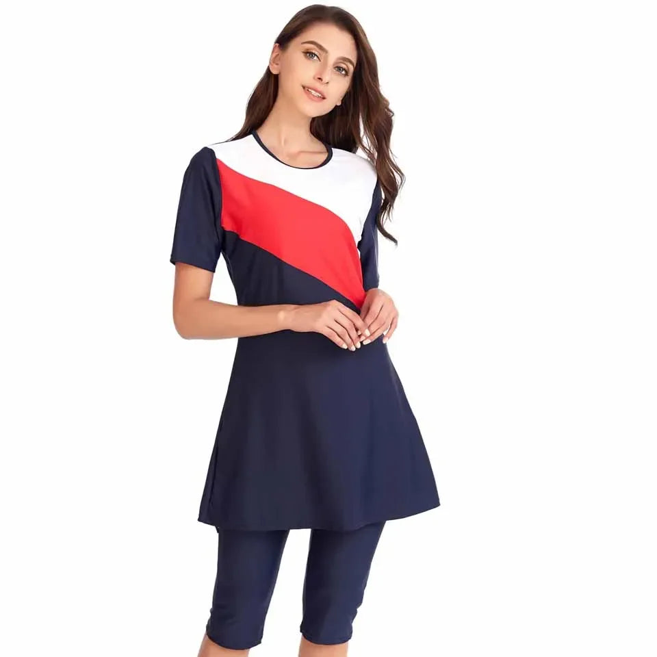 Burkini Muslim Swimwear 2025 Swimming Suit For Women Plain Modest Swimsuit Islamic Clothing Sets Fashion Long Dress Plus Size