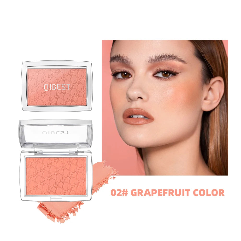 QIBEST Natural Cream Blush Palette Makeup Long-Lasting High Pigment Face Blusher Powder Facial Cheek Tint Rouge Women Cosmetics