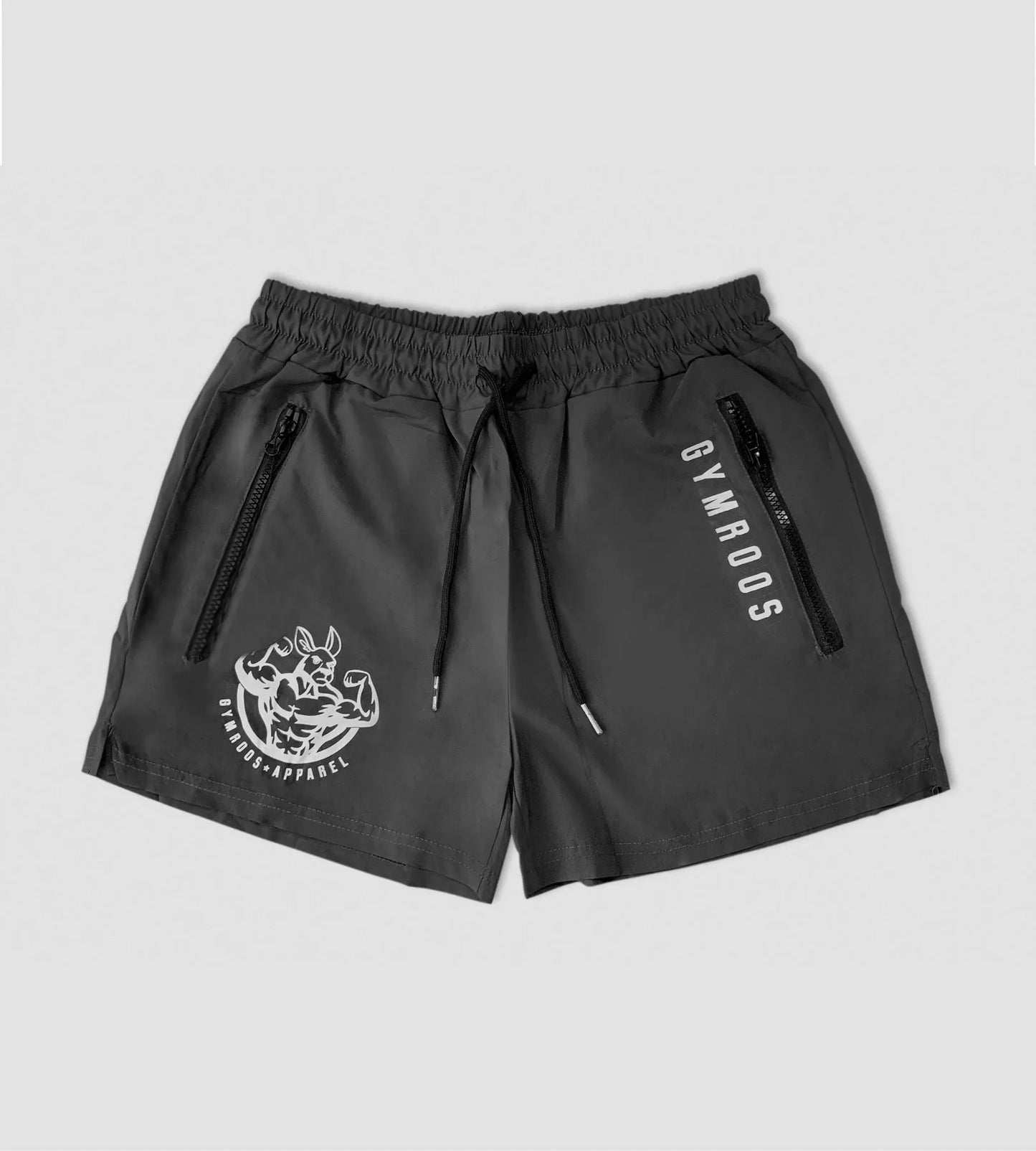 Sports Woven Quick Drying Three-Point Shorts Men's Fitness Tide Brand Slim Zipper Pocket Tide Brand Running Training Pants