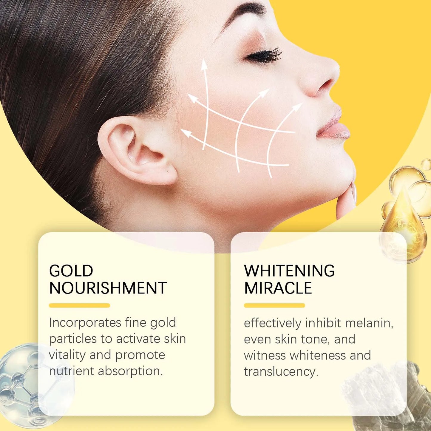 Gold Sleeping Masks Moisturizing Shrinkage Pore Lift Firm Fade Fine Lines Niacinamide Brightening Facial Skin Facial Masks