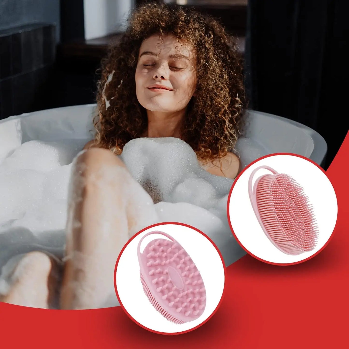 2 in 1 Soft Silicone Body Brush Wash Bath Shower Exfoliating Skin Fit For Baby Bath Shampoo Facial Massage Brush