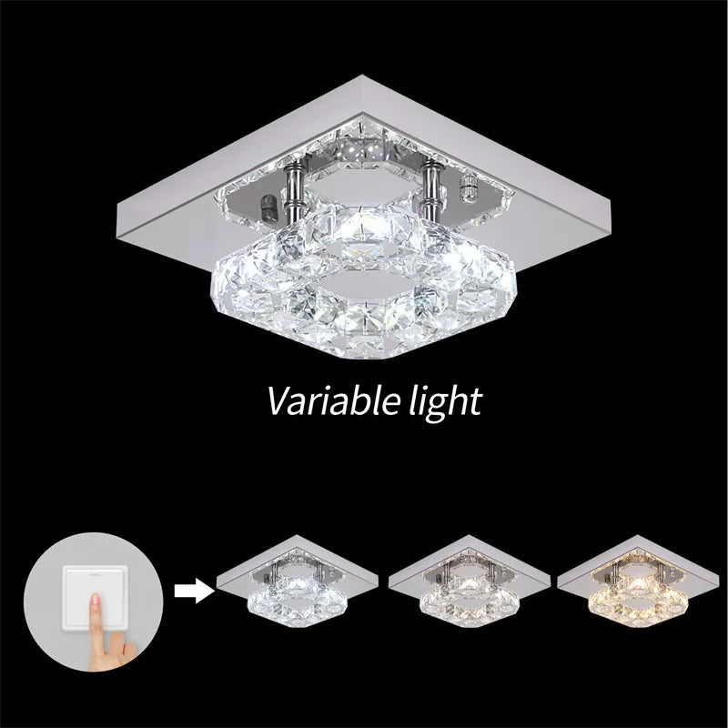 Modern K9 Crystal Chandelier Led For Dining Room Stainless Steel Ceiling Lamp Light Fixture Kitchen Lustres Luminaire Pendant