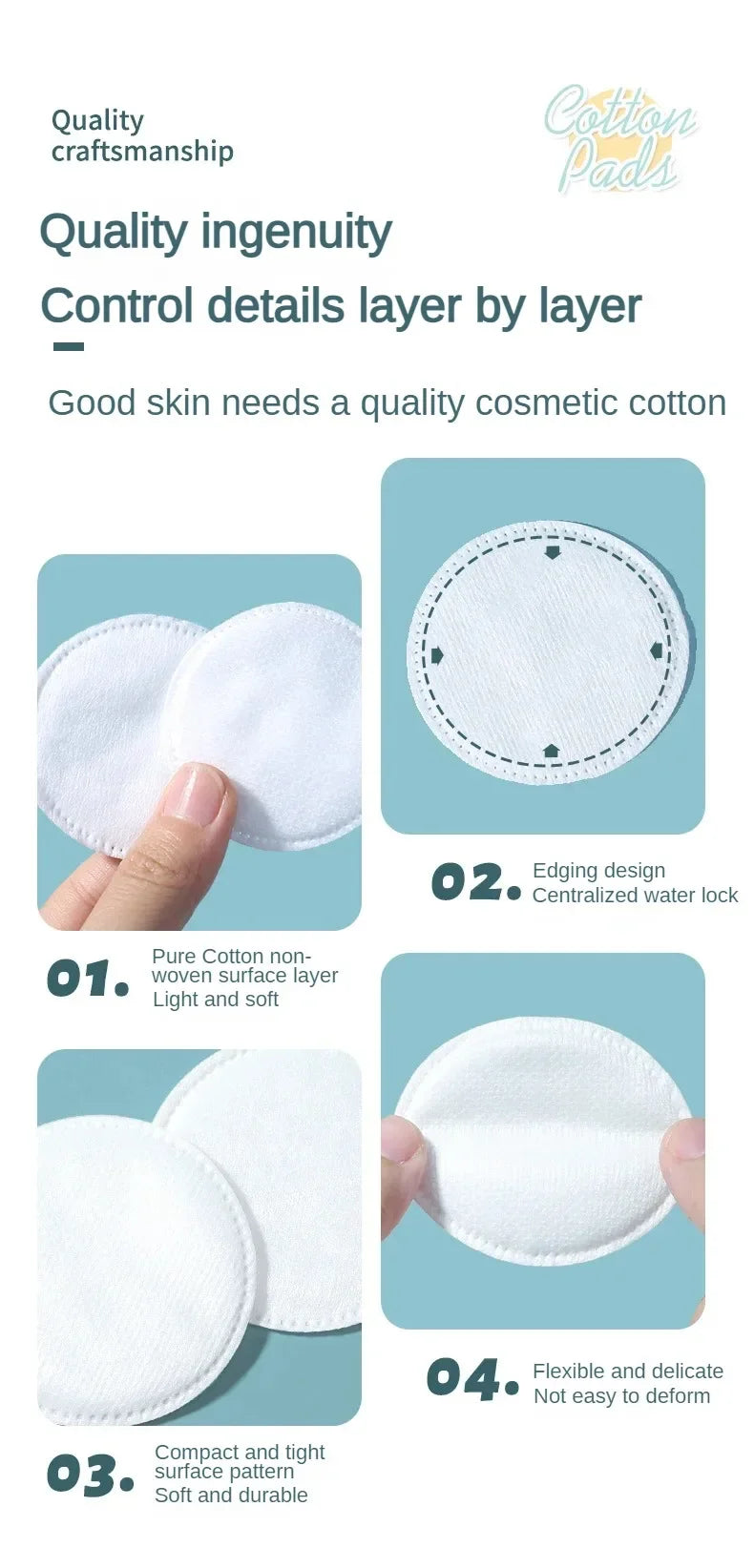 Facial Makeup Cotton Round Soft Makeup Remover Cotton Makeup Remover Cleansing Pad Daily Makeup Tool