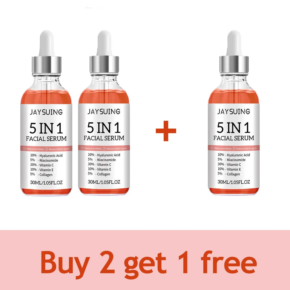 5 In 1 Face Serum Moisturizing V C Hyaluronic Acid Facial Serum Shrink Pores Skin Care 1/3/5/10pcs