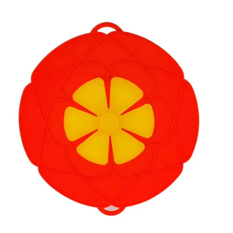 Silicone Lid Spill Stopper Cover For Pot Pan Kitchen Accessories Cooking Tools Flower Cookware Home Kitchen 26cm
