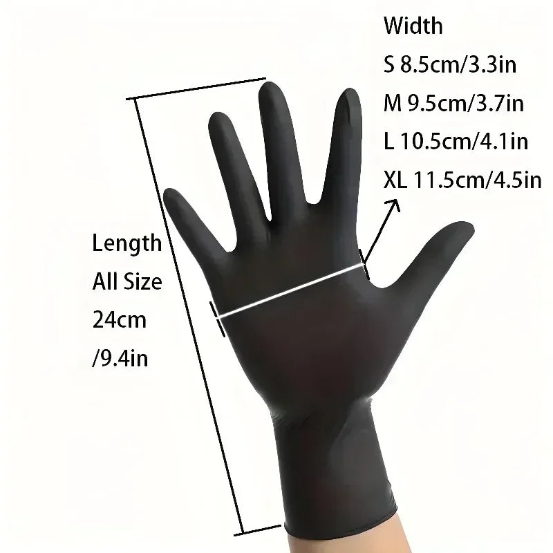 20/50/100PCS Disposable Black Nitrile Gloves,Household Cleaning Nitrile Gloves Latex Free, for Kitchen and Bathroom Cleaning