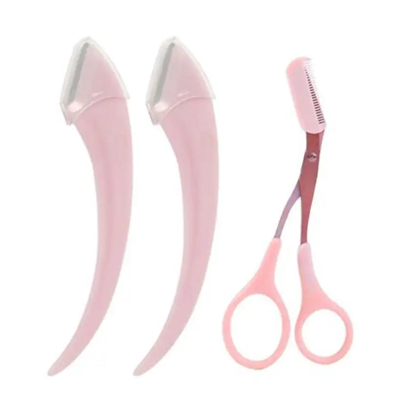 Eyebrow Trimmer Kit Facial Razor Eyebrow For Woman Professional Eyebrow Hair Removal Scissors With Comb Brow Trimming Tool