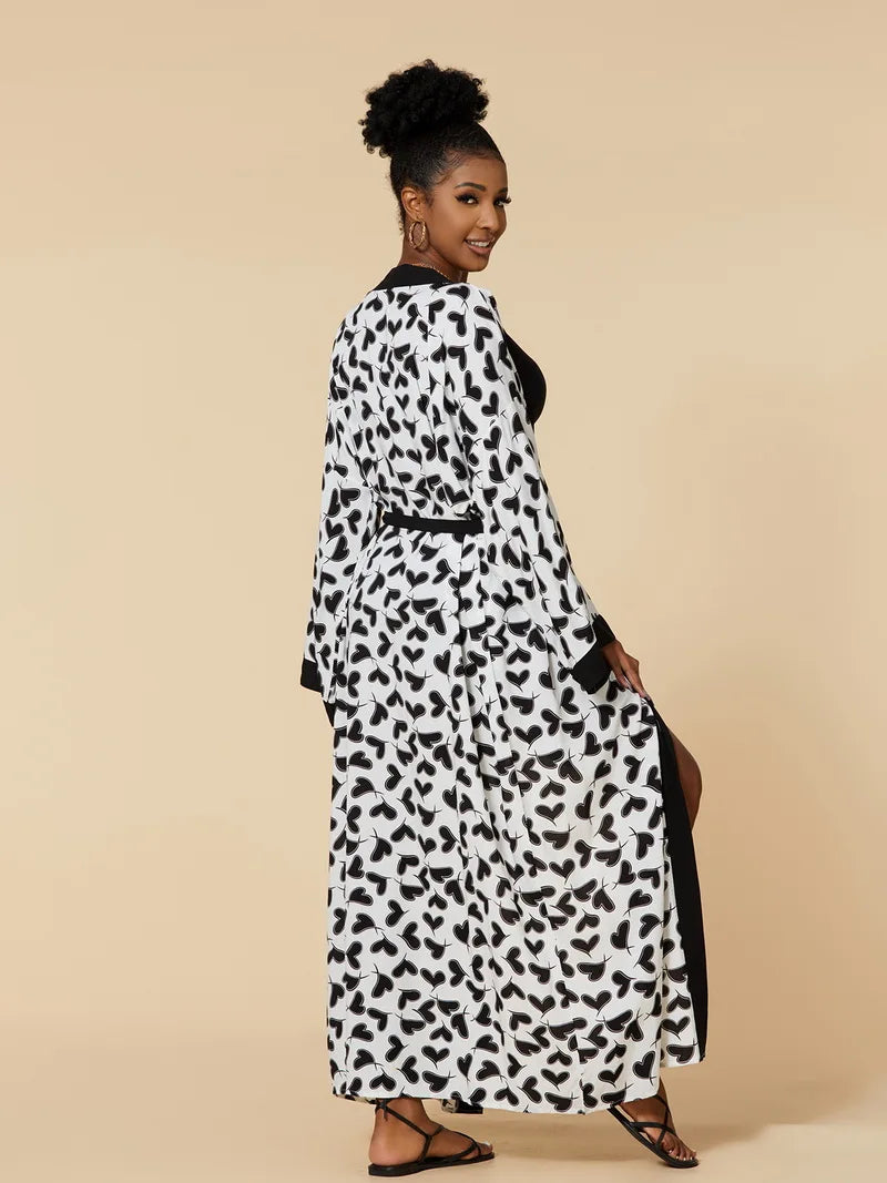 Para Praia Kimono Beach Robe Swimsuit Cover Ups Beachwear Long Flared Sleeve Dress Sarong Women Loose Cardigan Bikini Covers