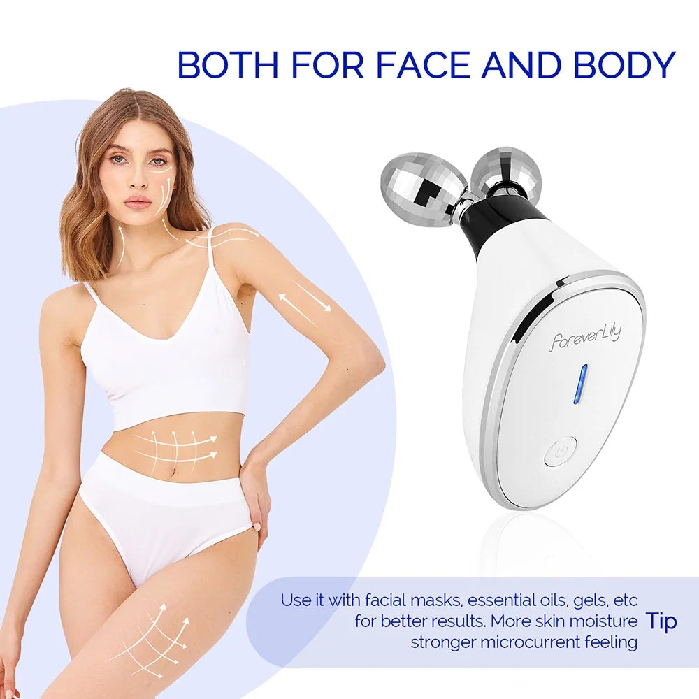 Foreverlily Face Body Roller Massager Facial Lifting Roller Chin Slimmer Double Chin Reducer Face V-line Massage Roller SkinCare